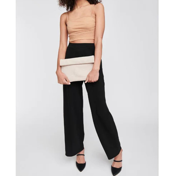 Moda Luxe Gianna Leather Clutch, Women's Size OS - Beige FLAW - Picture 2 of 13